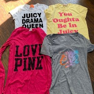 Bundle of Tee Shirts, Juicy Couture, Pink &  Old Navy.